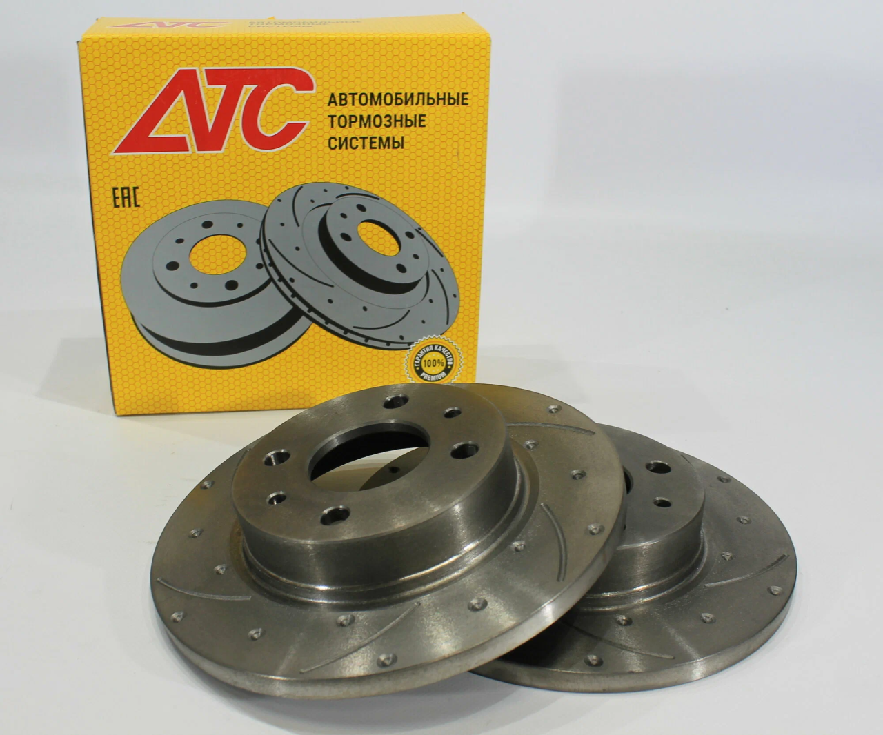 тормозные диски задние (к-т.) АТС  КАЛИНА СПОРТ (насечки)
